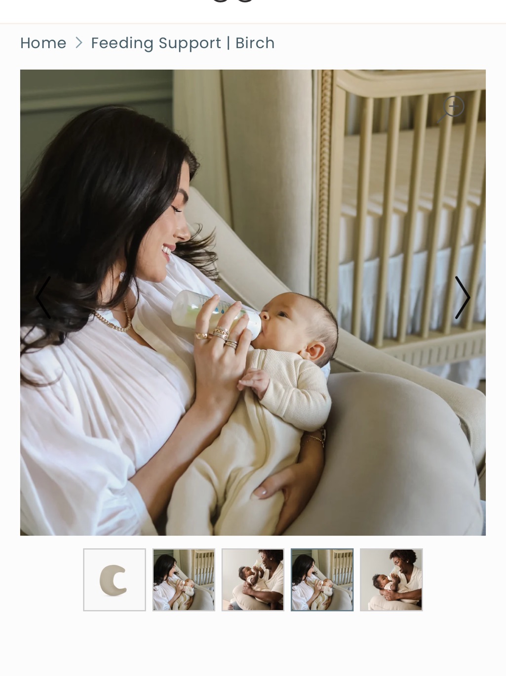 Neutral Birch C-Shaped Kids Feeding Support Pillow — image 2 of 3